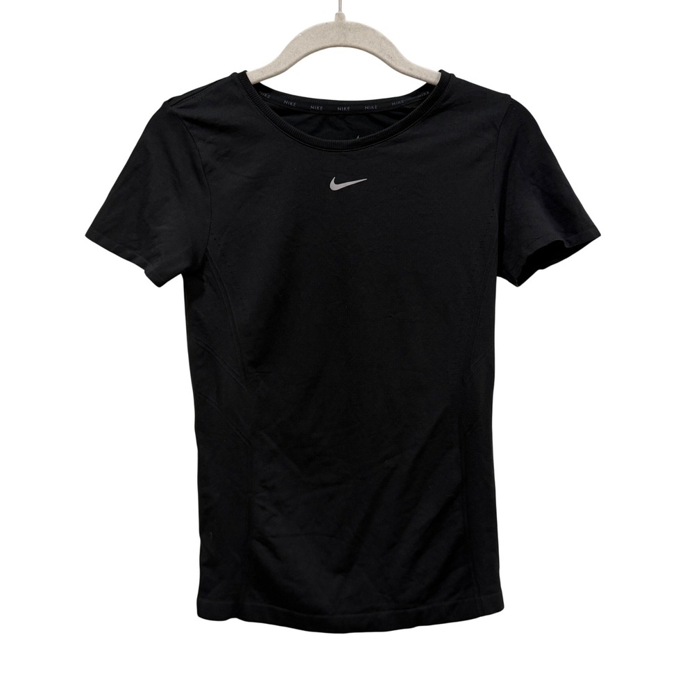 Nike Dri-FIT ADV Slim Fit Short Sleeve Training Shirt Black Womens Small